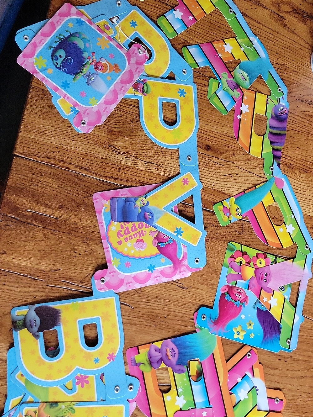Trolls Party Banner - Colorful Character Banner